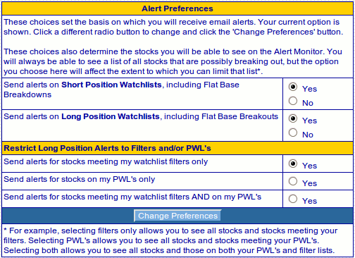 Alert Preferences