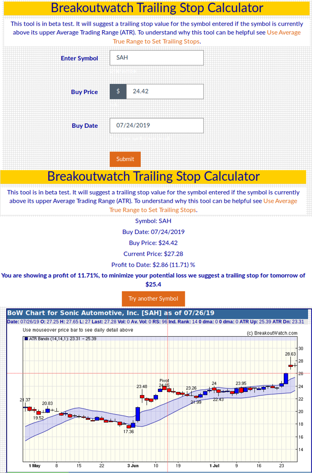 Trailing Stop Calculator