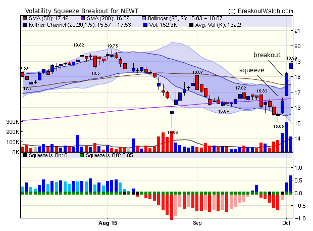 Volatility Squeeze Breakout for NEWT